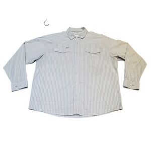 Poncho Outdoors The Lonesome Dove Western Shirt Men's XL Grey Plaid Performance